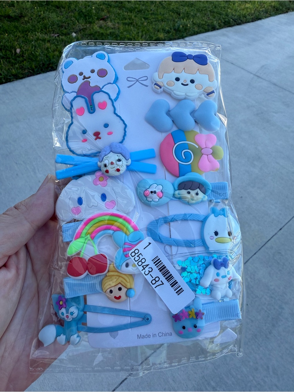 Girls Cute Blue Character Designs hair clip set summer accessories